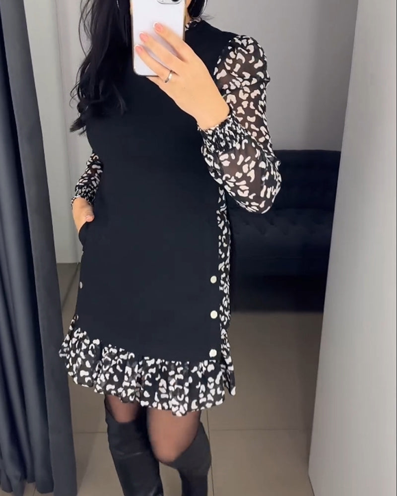 PatchGlam | Stylish patchwork dress with print