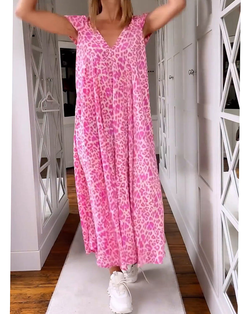 VeraPrint | Long dress with short sleeves