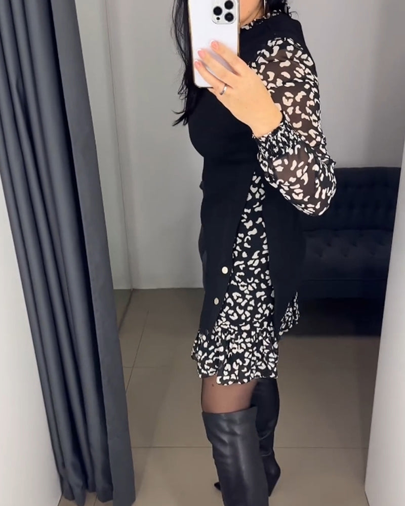 PatchGlam | Stylish patchwork dress with print