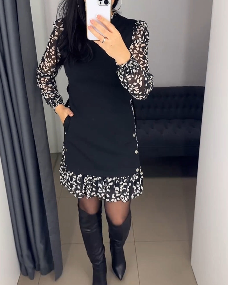 PatchGlam | Stylish patchwork dress with print